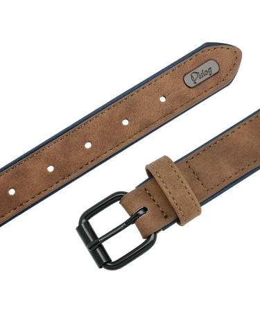Didog Personalized Leather Dog Collar - Soft Padded & Engraved Name Tag for Small & Medium Dogs (M: 27-33 cm Brown) - Buy Online on GoSupps.com