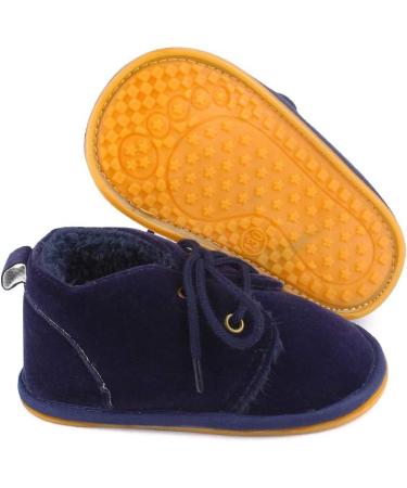 LACOFIA Baby Winter Anti-Slip Lace Up Booties 12-18 Months - Navy Blue - Buy Online on GoSupps.com