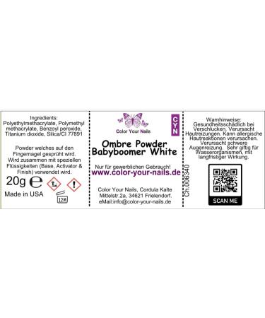20g Ombre Powder Baby Boomer White - Easy Application for Stunning Baby Boomer Nails | Special Spray Bottle - Buy Online on GoSupps.com