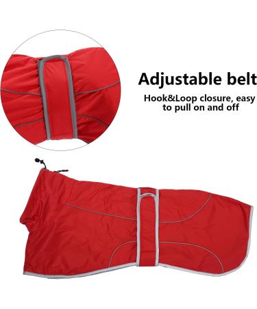 Red Greyhound Winter Coat with Padded Fleece Lining | Water Resistant Dog Jacket - Medium (56-58CM) - Buy Online on GoSupps.com