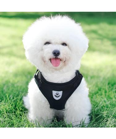 Femax Cat Dishes with Leash for Dogs & Cats - Adjustable No Pull Mesh Puppy Dishes for Training - XS (Chest 26-29 cm) - Breathable Black - Buy Online on GoSupps.com