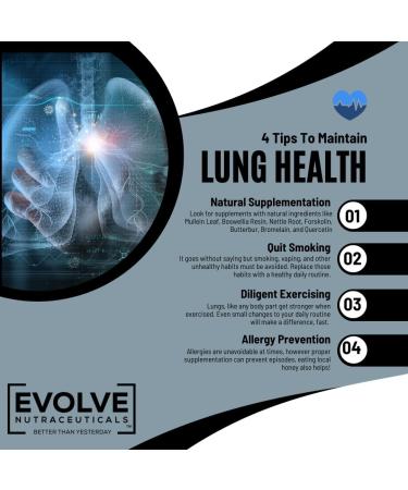 Buy Evolve Breathe Easy Lung Gummies - Natural Allergy Relief & Cough Support | Mullein Boswellia Nettle Root Forskolin & More - International Shipping - Buy Online on GoSupps.com