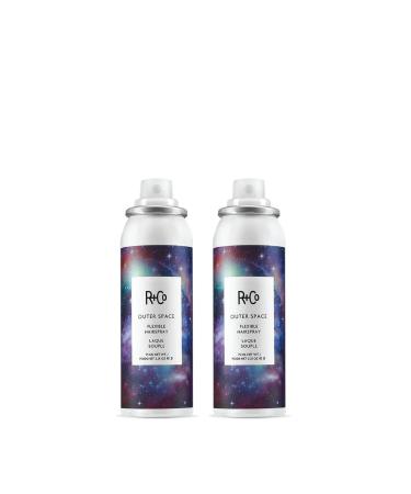 R+Co Outer Space Flexible Hair Spray Travel Size | Lightweight Styling Control with Long-Lasting Hold | | TSA Approved | Set of 2 Outer Space Flexible Hairpsray- 2.25 Fl Oz (Pack of 2)