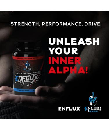 eFlow Nutrition Enflux T Support - Natural Supplement for Lean Body Mass with KSM-66 Ashwagandha Fenugreek DIM & Longjack - 90 Capsules - Buy Online on GoSupps.com