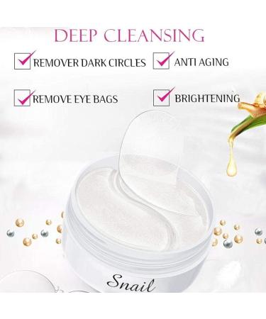 60 Pieces Snail Collagen Eye Masks - Soothing Under Eye Flaps for Puffiness & Dark Circles Removal - Buy Online on GoSupps.com