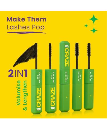 Sw'iss-beauty Craze Duo Mascara | 2-in-1 Lengthening and Volumizing Mascara | Smudgeproof and waterproof | Black 20ml (0.67 Fl Oz) - Buy Online on GoSupps.com