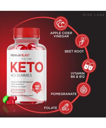 Premium Blast Keto ACV Gummies - Weight Loss Management Formula (180 Gummies) - Buy Online on GoSupps.com