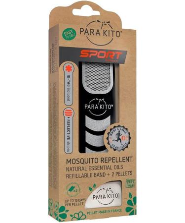PARA'KITO Mosquito Repellent Wristband - Waterproof Outdoor Pest Bracelet with Natural Oils - Sport Edition (Black) - Buy Online on GoSupps.com