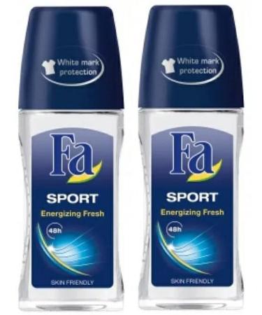 Fa Deodorant 1.7 Ounce Roll-on Men & Women 50ml - 2 Pack (Sport)
