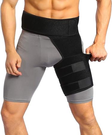 Thigh Compression Sleeve for Sciatica Pain Relief and Muscle Support - Unisex Hip Brace for Joint Stabilization - Fits Both Legs - Buy Online on GoSupps.com