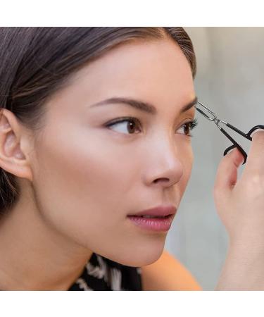 6-Piece Scissor Handle Straight Tip Eyebrow Tweezers Set - Black - Buy Online on GoSupps.com
