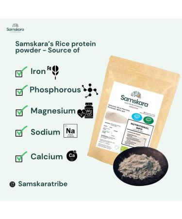  Samskara Integral Rice Protein Powder Isolated with 80% Protein | SAMSKARA | 500g - Pack 2024 100% Fresh - Smoothies Pastries Yogurts Soups Curry - Buy Online on GoSupps.com