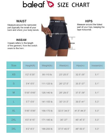 Baleaf Women's 5 Unlined Running Shorts with Zipper Pocket - Black, Large - Buy Online on GoSupps.com