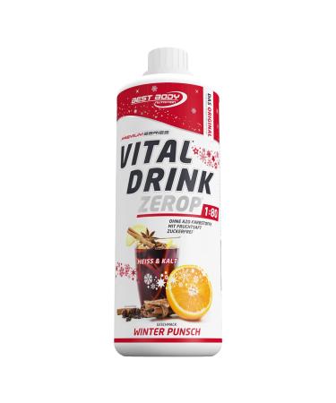 Best Body Nutrition Vital Drink Zerop - Winter Punsch Limited Edition original beverage concentrate - syrup - sugar -free 1:80 results in 80 liters of finished drink 1000 ml winter punch 1 l (1 Pack)