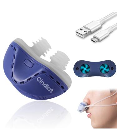 Cindiat Anti Snoring Devices Electric Stop Snoring Device with Silicone Fixation Belt Effectively Improve Snoring Suitable for Men and Women Snoring Solutions (Blue)