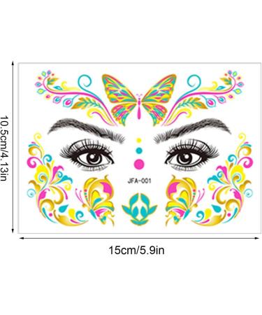Besreey Temporary Face Stickers UV Neon Fluorescent Makeup Face Decals Waterproof Face Decorations for Festival Bar Adults Halloween - Buy Online on GoSupps.com