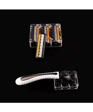 3-Blade Razor - Plastic Anti-slip Manual Refill Cartridges for Men & Women | Reusable Face Cleansing Tool - Black - Buy Online on GoSupps.com