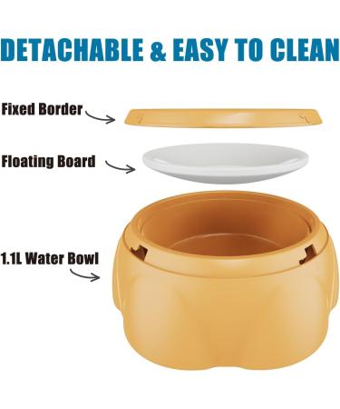 Leak-Proof Wasserne Bowl for Dogs - 1.1L Anti-Splash Water Dispenser in Orange | Ideal for Cats & Dogs - Buy Online on GoSupps.com