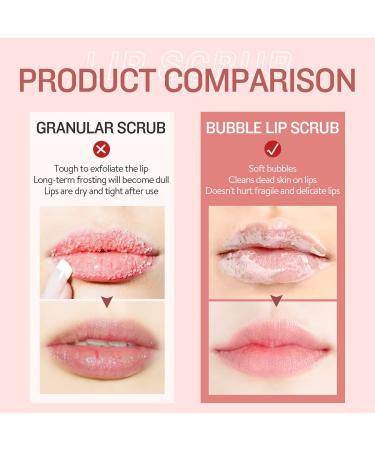 GECOMO Lip Scrub: Bubble Gentle Exfoliation, Lip Polish & Exfoliator for Natural Tender Lips - Anti Peeling Lip Mask, Professional Essential Lip Care Product - Best Cute Small Gift - Buy Online on GoSupps.com