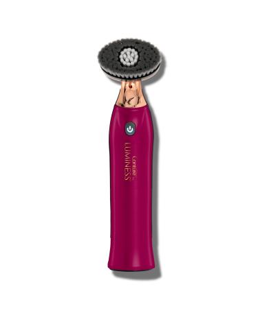 LUMINESS Aerocleanse Facial & Body Cleansing Brush - Air Powered Sonic Face Cleaning Device Tool Removes Makeup Dirt Excess Oil & Impurities - Water-Resistant & Gentle for Sensitive Skin Berry Metallic