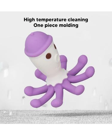 Octopus Silicone Baby Teething Toy | Soft Cartoon Teether Ring & Ergonomic Gum Massager for Brain Development - Buy Online on GoSupps.com