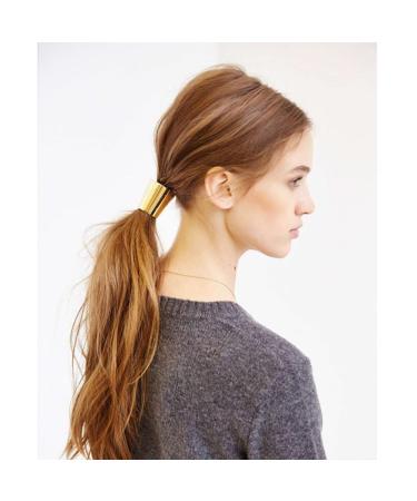 Fashionable Metal Hair Clips & Elastic Hair Ties - BAMBOOPACK for Women & Girls | Punk Hair Accessories (Gold & Silver) - 2 Pieces - Buy Online on GoSupps.com
