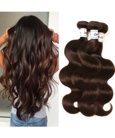 Dark Brown Brazilian Body Wave Human Hair Bundles - 16 18 20 Inch #2 Color - 100% Virgin Hair Extensions - Buy Online on GoSupps.com