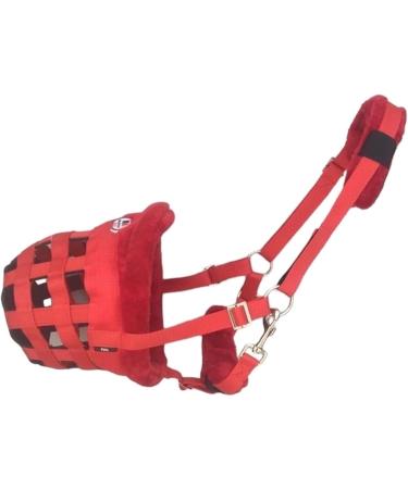 Majestic Ally Mink Fleece Padded Wicker Muzzle Halter (Red) - Breathable Comfort for Pets | International Shipping Available - Buy Online on GoSupps.com