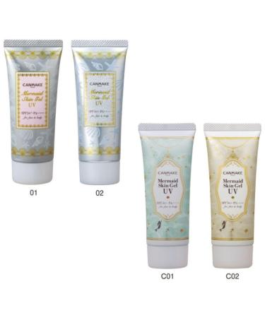 Canmake Mermaid Skin Gel Sunscreen 1.4 oz (40g) - Lightweight UV Protection & Face Wash (C02 Sunny Yellow Vitamin C Derivative) - International Shipping Available - Buy Online on GoSupps.com