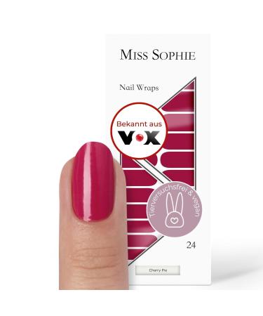 Original Miss Sophie Nail Foils Cherry Pie I 24 Ultra-D nne Nail polish strip in single color in red I for finger and toenails I sticks to natural and painted acrylic gel & shellac nails Chererry Pie 24