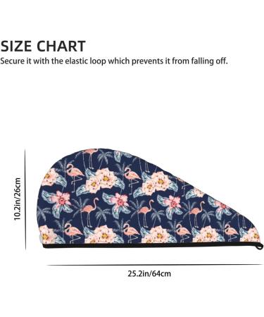 Flamingo & Palm Trees Microfiber Hair Towel | Soft Super Absorbent Wrap for Long Curly & Thick Hair - Buy Online on GoSupps.com