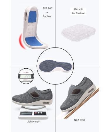 DENACARE Men's Wide Width Adjustable Closure Shoes for Diabetic Edema - Grey - Size 9 Wide - Buy Online on GoSupps.com