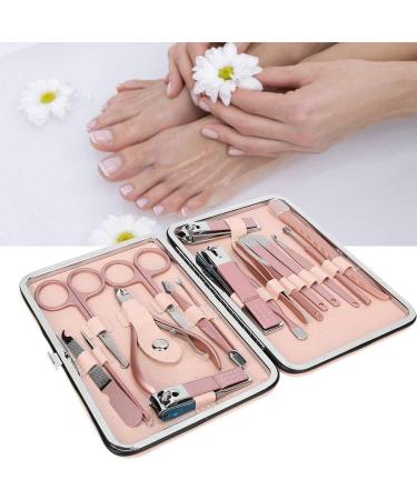 18 Pieces Stainless Steel Nail Clippers Set Professional Nail Art Tool Kit Cuticle Trimmer Kit Suitable for Men Women Girls Boys and Elderly(Ros gold) - Buy Online on GoSupps.com