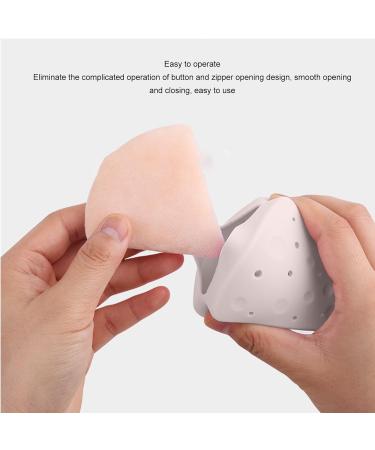 Triangle Powder Puff Storage Box | Portable Breathable Silicone Makeup Sponge Holder | Travel-Friendly | Chocolate Color - Buy Online on GoSupps.com
