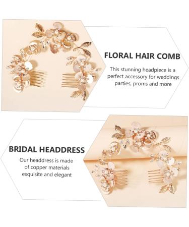 Ipetboom Pearl Rhinestone Couple Combs Tiara Hair Ribbons Clear Handbag Pearl Hair Comb Crystal Headpiece Women Hair Comb Hairband Bride Hair Comb Headband Hair Accessory Miss The Flowers - Buy Online on GoSupps.com