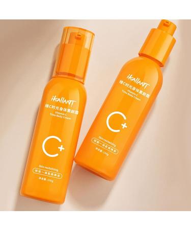  PUCHEN Vitamin C Body Cream | Body Refreshing 100ml Brightening Moisturizing Cream with Vitamin C - Long-lasting makeup lotion for dry skin with uneven skin tone use - Buy Online on GoSupps.com