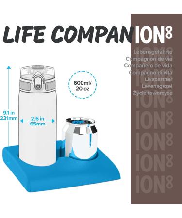 Ion8 Leak Proof Slim Stainless Steel Water Bottle - Alaskan Blue 600ml (20oz) - Buy Online on GoSupps.com