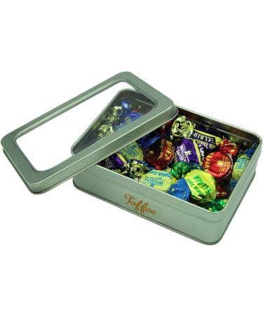 Walkers Toffee Sweets Assorted Flavours and Chocolate Eclairs x 200g Bundle with Silver Window Lid Refillable Tin - Buy Online on GoSupps.com