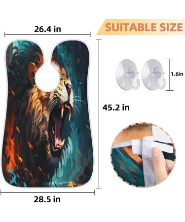 Fierce Lion Beard Bib Apron | Beard Hair Catcher for Men | Perfect Gift for Dad & Husband | Includes 2 Suction Cups | Ideal for Father's Day & Anniversaries - Buy Online on GoSupps.com