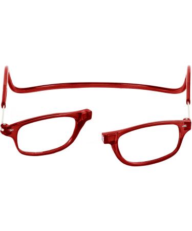 TBOC Pack: +2.00 Reading Glasses for Men & Women - Foldable Magnetic Clip Transparent & Bordeaux - Dioptres +2.00 (2 Pack) - Buy Online on GoSupps.com