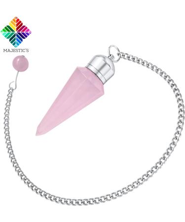 Majestic's Natural Rose Quartz Divination Pendulum 12-Faceted Cone with Witness Chamber PRESTIGE Collection Rose Quartz Stone Dowsing Pendulum 19 GR LIFETIME GUARANTEE  - Buy Online on GoSupps.com