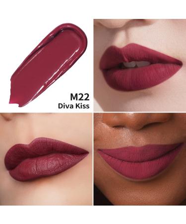 Oulac Liquid Matt Lipstick - Vegan Plum Shade | Long-Lasting Intensive Color Precise Applicator | 4.5 ml (M22) - Diva Kiss - Buy Online on GoSupps.com