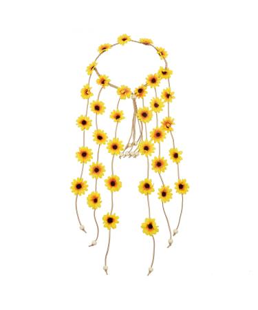 Sunflower Hippie Headbands for Women Floral Crown Sunflower Headdress Sunflower Hair Accessories for Wedding  Baby Shower  Photo Shot
