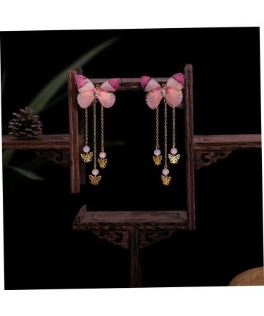 Beaupretty 2 Pairs hanfu butterfly headdress hairpin with tassel metallic hair clips tassel hair clips kids hair accessories for girls long tassel hair barrettes child alloy Costume decorate - Buy Online on GoSupps.com