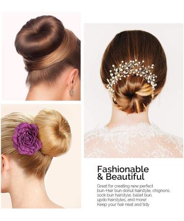 WACURRENTHYD X-Large Brown Hair Donut Bun Maker 2PCS - Chignon Doughnut Shaper for Thick & Long Hair - Buy Online on GoSupps.com