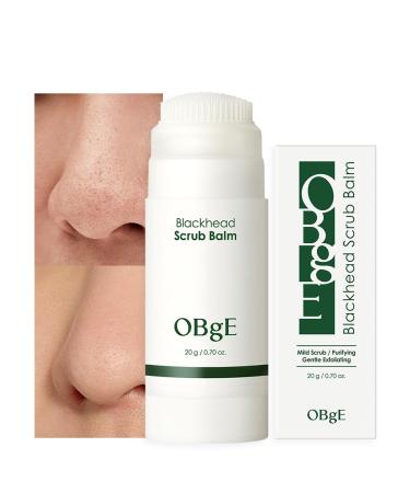 OBgE Blackhead Scrub Balm (0.7oz) - Moisturizing Scrub Stick for Blackhead Removal Pore Minimizing Gentle Exfoliation & Moisturization. Tea Tree Green Tea & Heartleaf. (0.7oz) Pack of 1