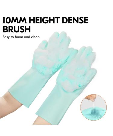 VGO Dishwasher Cleaning Sponge Gloves - Reusable Silicone Scrubber Heat-Resistant 1 Pair (Pink+Blue) - Si2142 - Buy Online on GoSupps.com