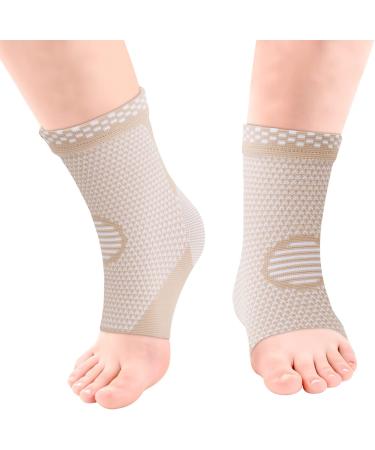 Ankle Support Sports Bandage - Football Ankle Brace & Compression Socks | XL Skin Color - Buy Online on GoSupps.com