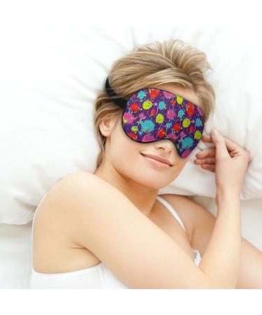 Hand Painted Circles Dot Sleep Mask for Women | Adjustable Eye Shades with Elastic Strap | Comfortable & Stylish Sleeping Cover - Buy Online on GoSupps.com