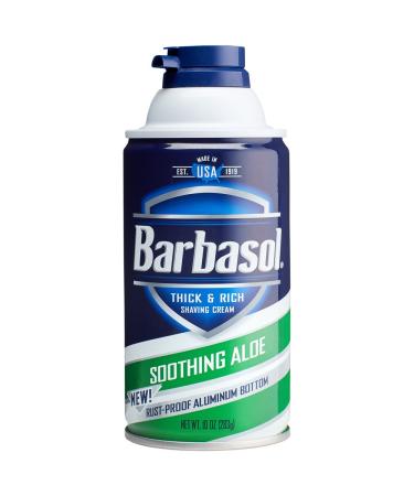 Barbasol Soothing Aloe Thick and Rich Shaving Cream for Men, 10 oz (Pack of 6)